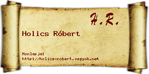 Holics Róbert névjegykártya
